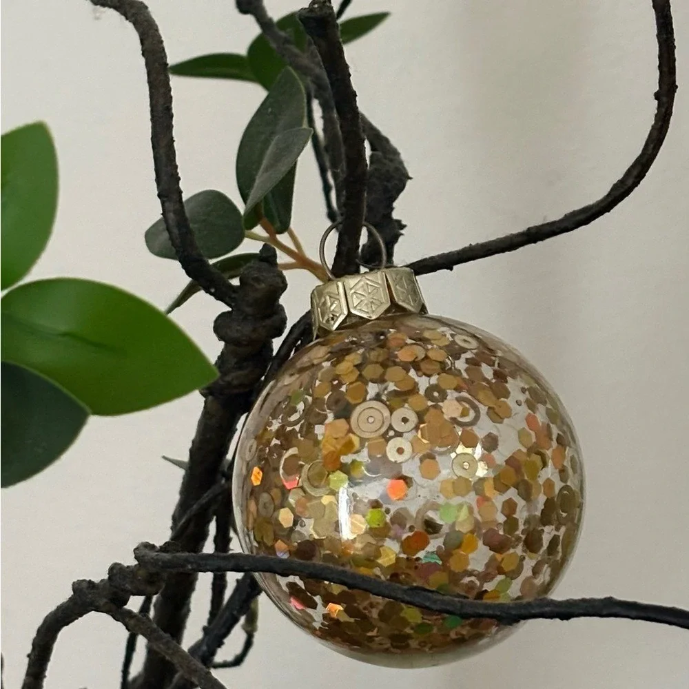 Vintage Style Gold Disco Sequin Christmas Ornament